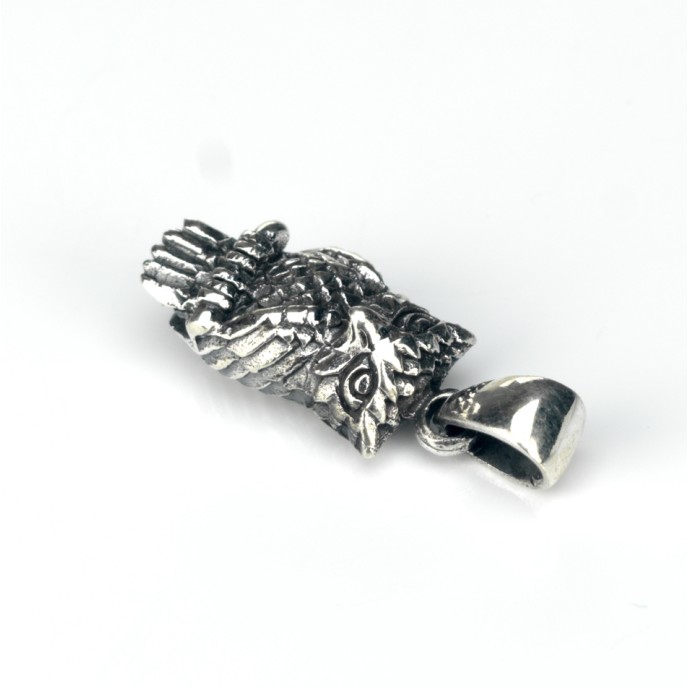 Pandantiv bufnita pe crenguta Argint