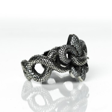 Bratara sarpe Fleur de Lys Argint