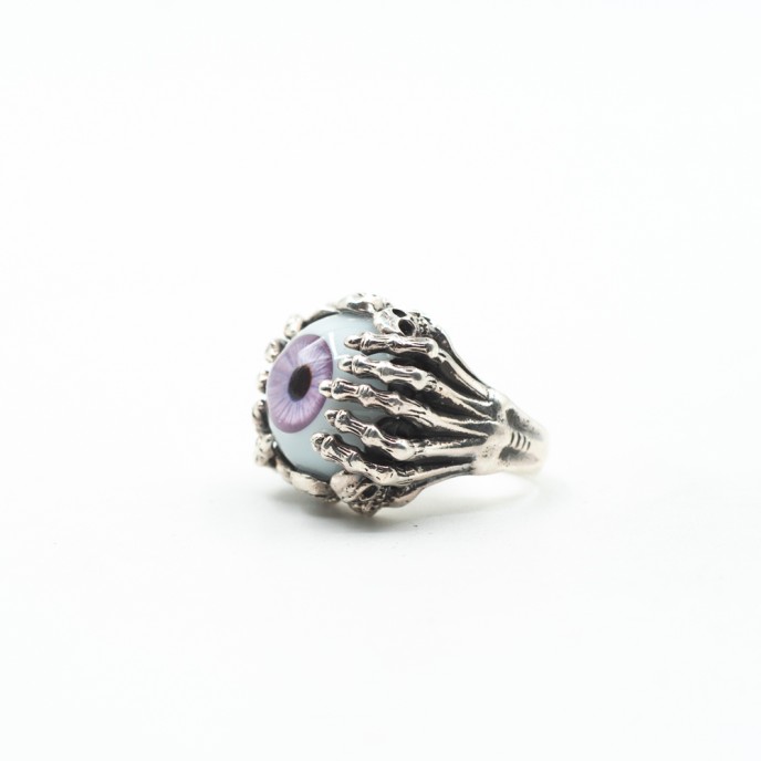Inel ochi violet cranii Argint