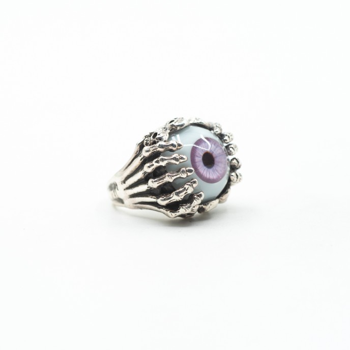 Inel ochi violet cranii Argint