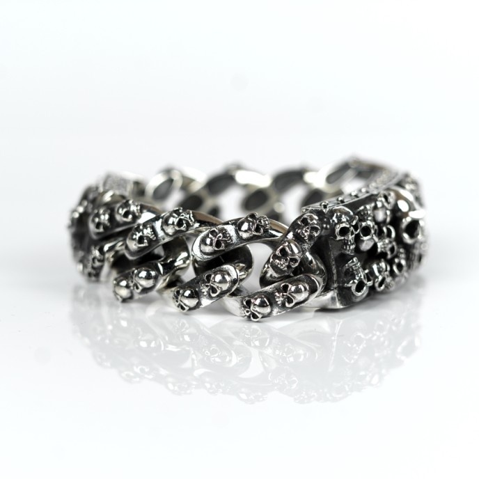 Bratara panzer placuta cranii Argint