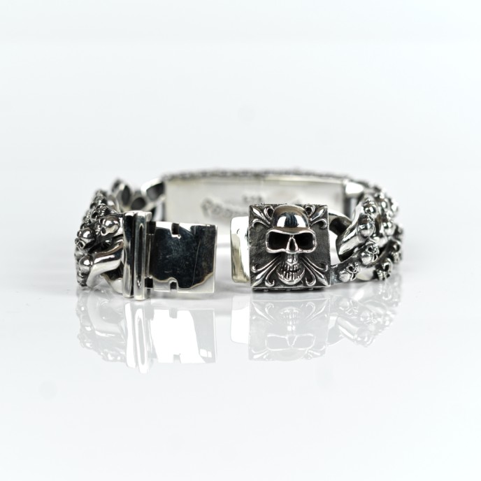 Bratara panzer placuta cranii Argint