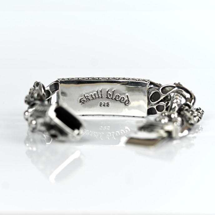 Bratara panzer placuta cranii Argint