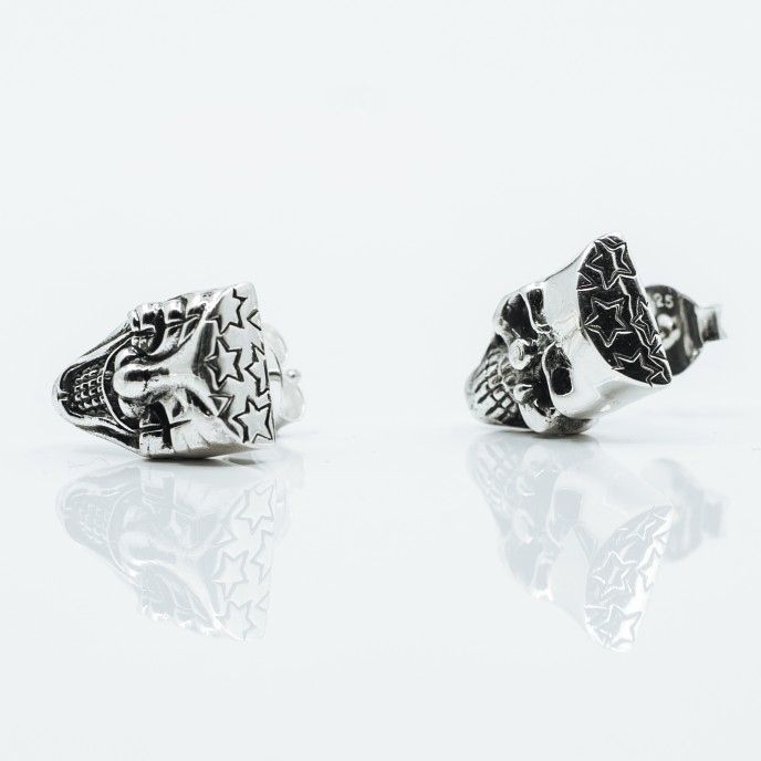 Cercei masca tip Joker Argint