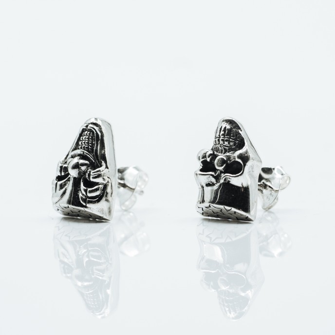 Cercei masca tip Joker Argint