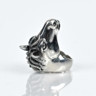 Inel cap de cal lung Argint