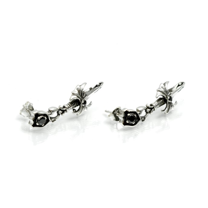 Cercei lungi gotici cruce Argint