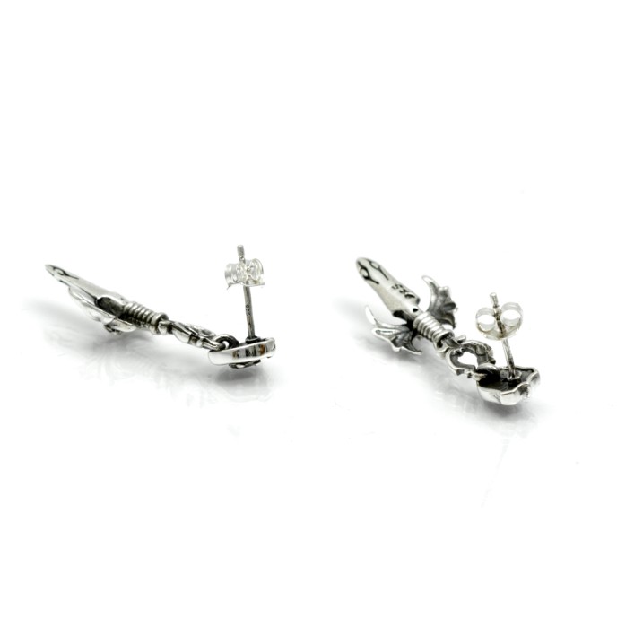 Cercei lungi gotici cruce Argint