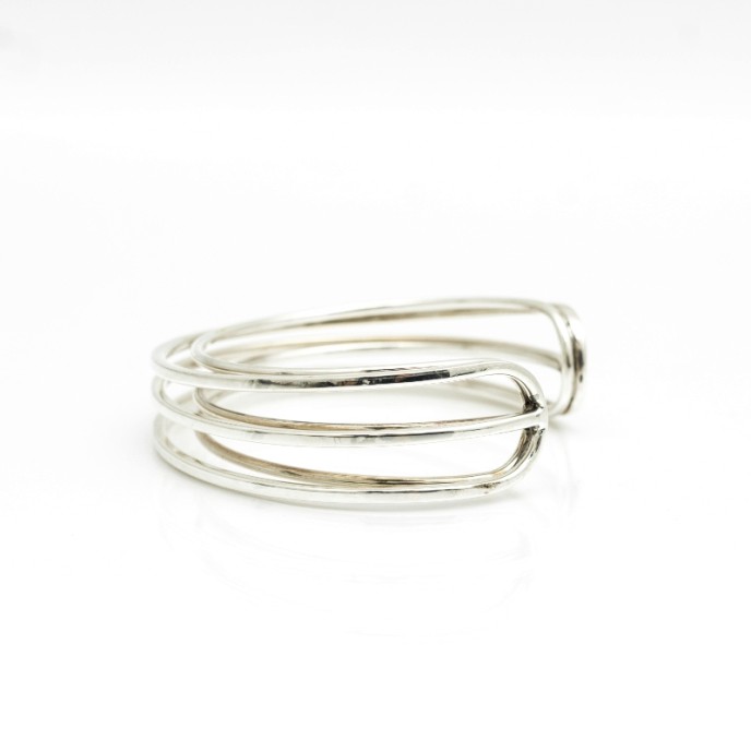 Bratara fixa trei fire duble Argint