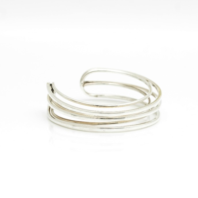 Bratara fixa trei fire duble Argint