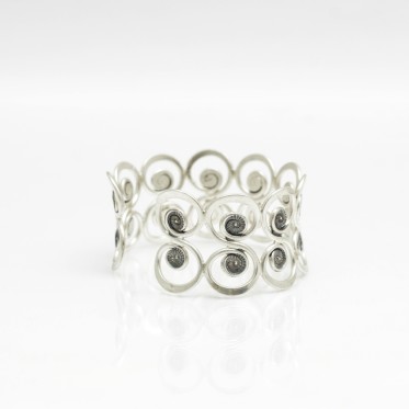 Bratara fixa spirale duble Argint