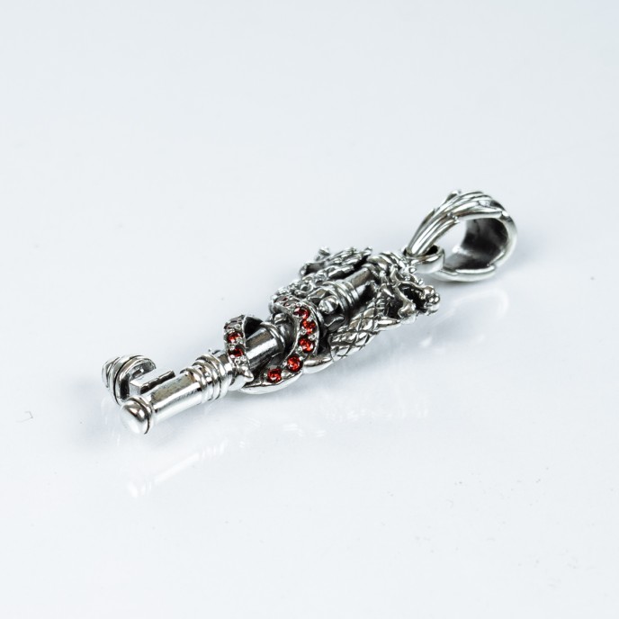 Pandantiv cheie doi dragoni Argint