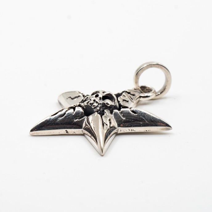 Pandantiv stea cap de mort Argint