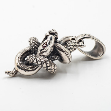 Pandantiv doi serpi incolaciti Argint