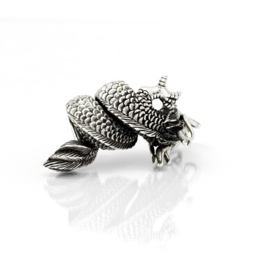 Inel dragon incolacit ochii transparenti Argint