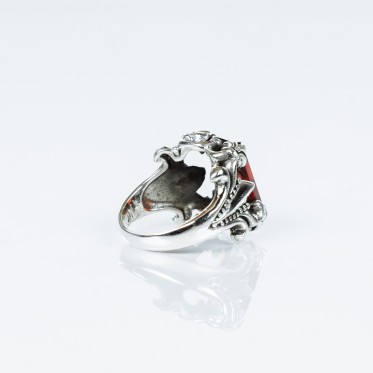 Inel gotic magic red Argint