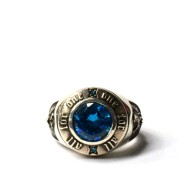 Inel muschetar blue Argint