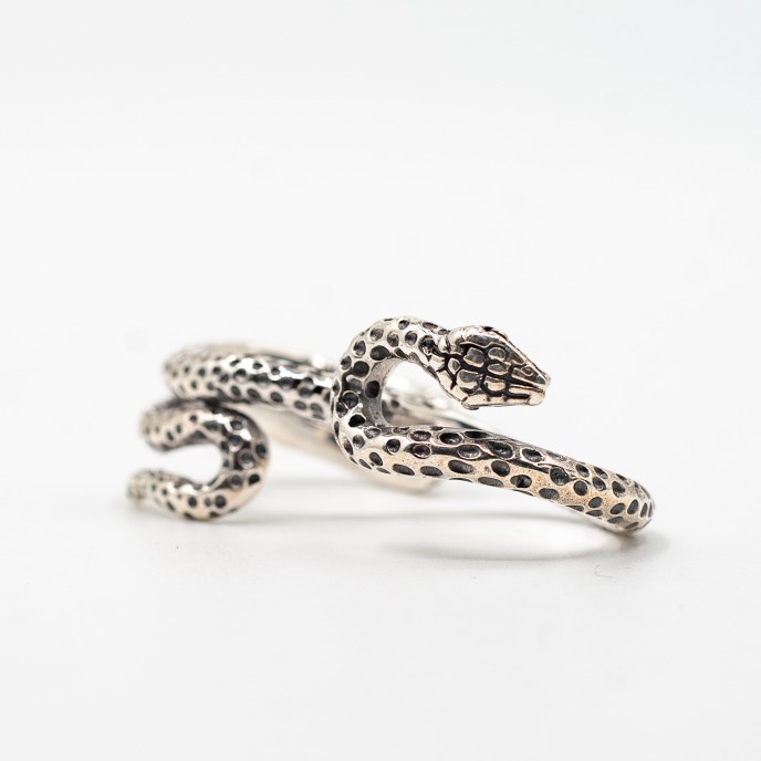 Inel dublu sarpe incolacit Argint