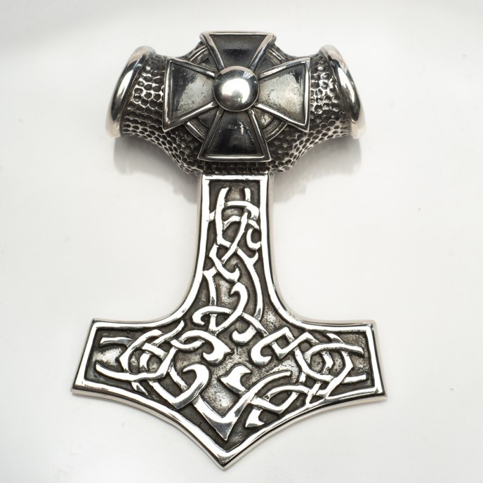 Pandantiv ciocanul lui Thor cruce xl Argint