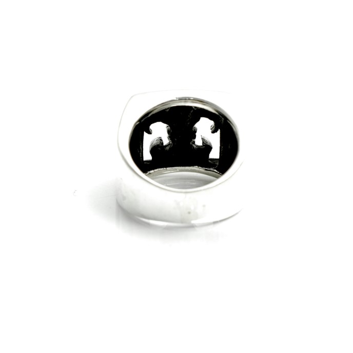 Inel patrat crin imperial Argint