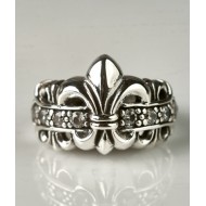 Inel Fleur de Lys mst white Argint