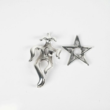 Pandantiv pentagrama in flacari Argint