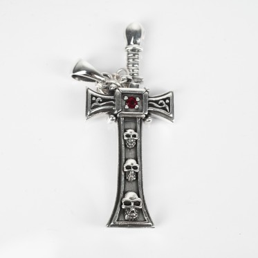 Pandantiv cruce gotica sabie Argint