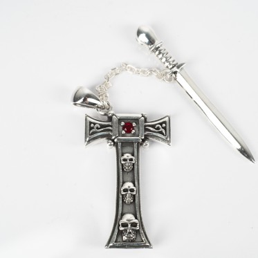 Pandantiv cruce gotica sabie Argint