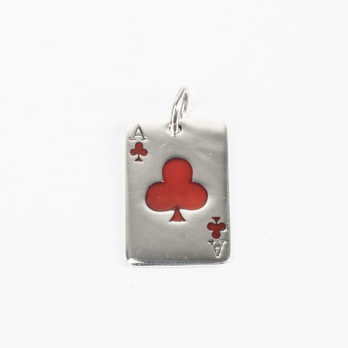 Pandantiv carte as de trefla Argint