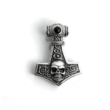 Pandantiv ciocanul lui Thor craniu.l Argint