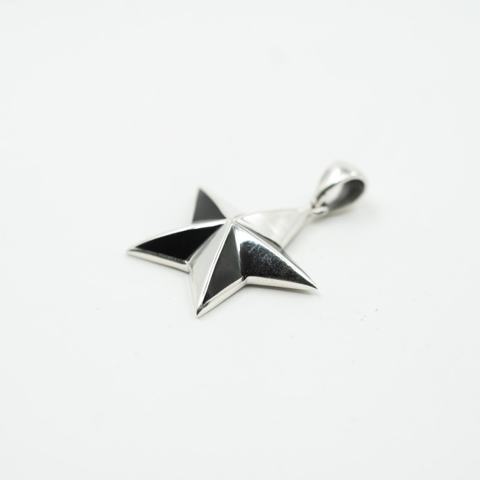 Pandantiv stea simpla email L Argint