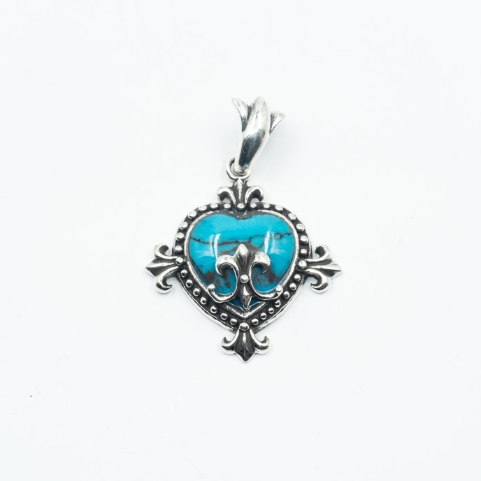 Pandantiv inima fleur de lys Argint