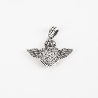 Pandantiv inima inaripata coroana Argint