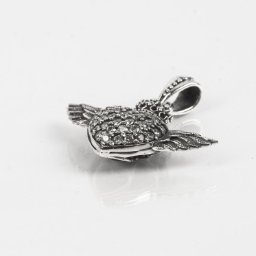 Pandantiv inima inaripata coroana Argint