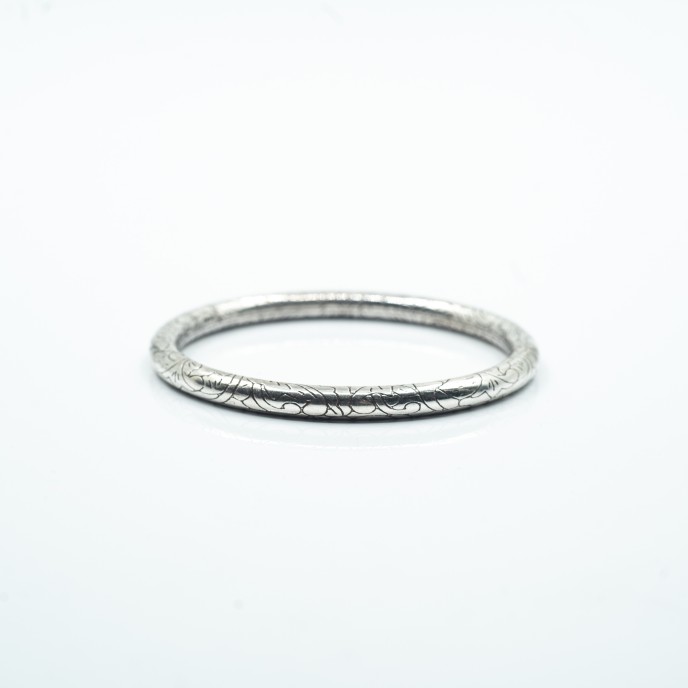 Bratara fixa goala florala 5mm Argint