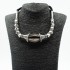 Colier textil India bulb cuburi Argint