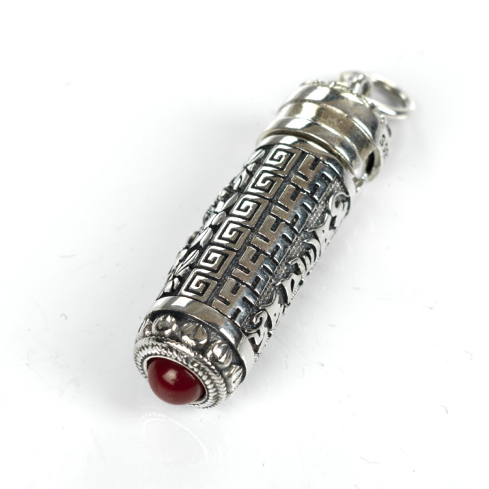 Pandantiv caseta cilindru simbol dorje Argint