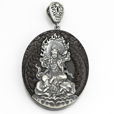 Pandantiv placuta lemn Samantabhadra Argint