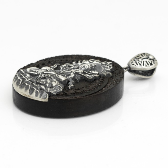 Pandantiv placuta lemn Samantabhadra Argint