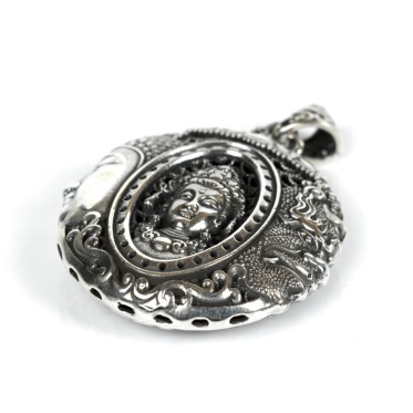 Pandantiv dublu Buddha si gigant Argint