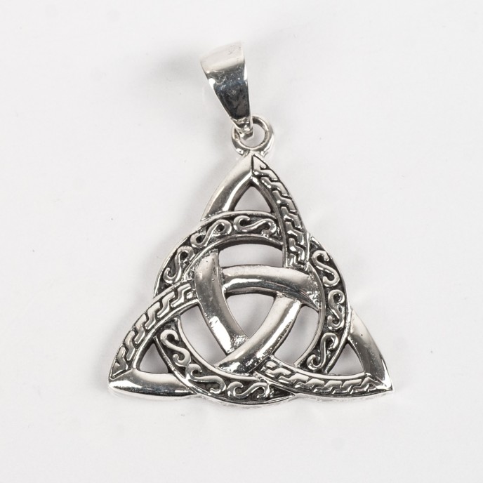 Pandantiv triquetra noduri celtice infinit Argint
