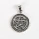 Pandantiv rotund pentagrama Argint