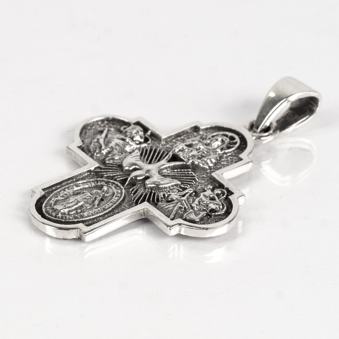 Pandantiv cruce sfinti porumbel Argint