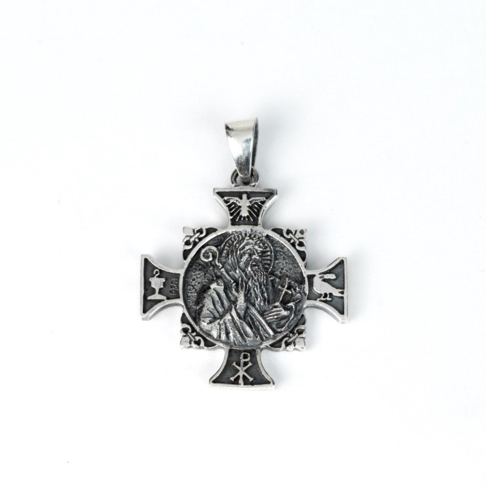 Pandantiv cruce Sfantul Benedict Argint