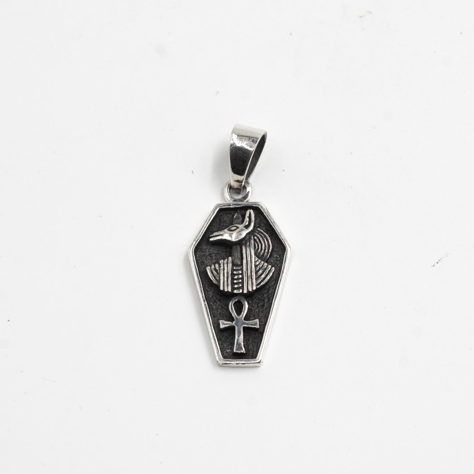 Pandantiv zeu Anubis cruce ankh Argint