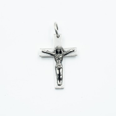 Pandantiv cruce simpla Isus Argint