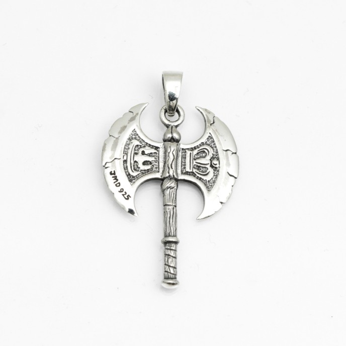 Pandantiv toporisca dubla coroane Argint