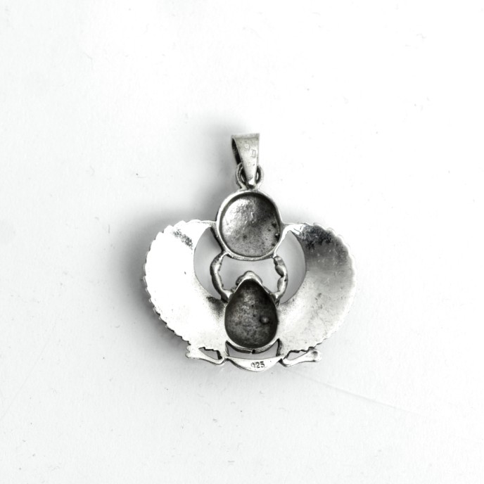 Pandantiv scarabeu inaripat ochi Argint