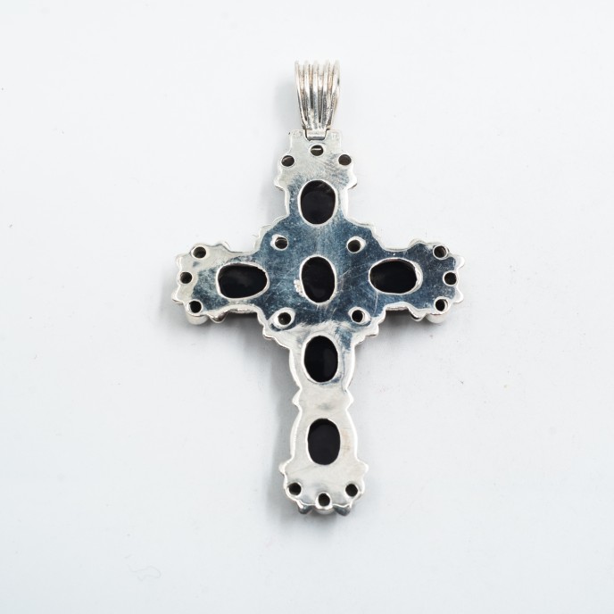 Pandantiv cruce pietre semipretioase nr9 Argint