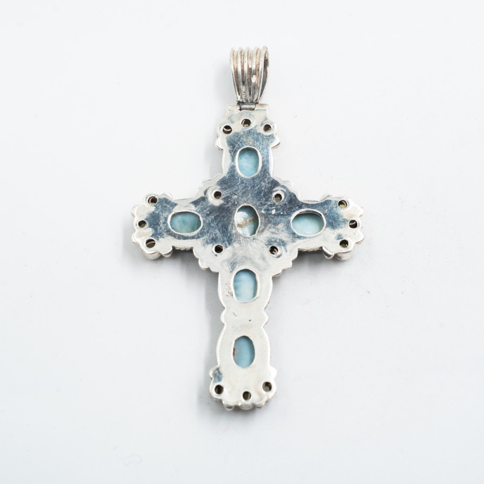 Pandantiv cruce pietre semipretioase nr9 Argint